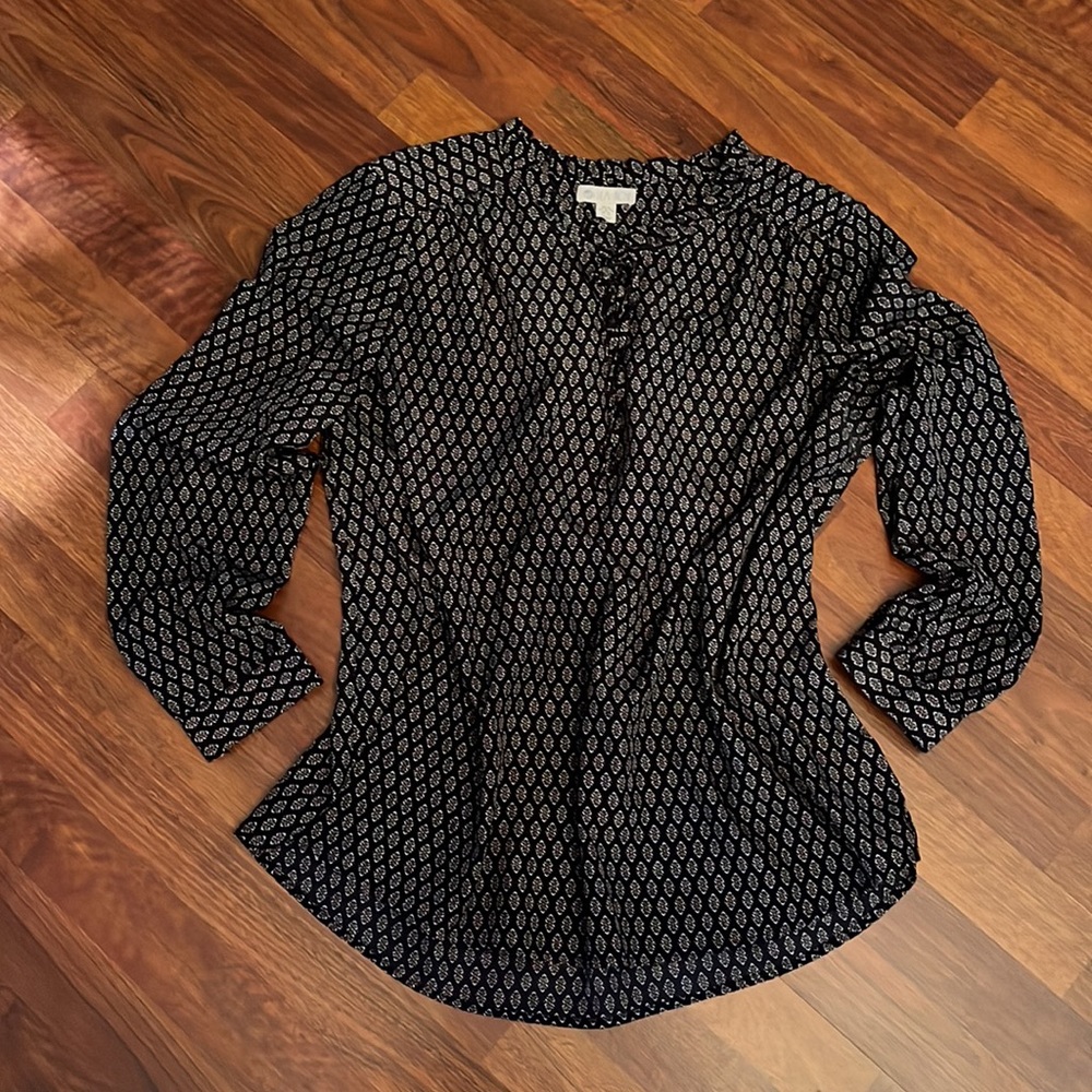 Navy print blouse